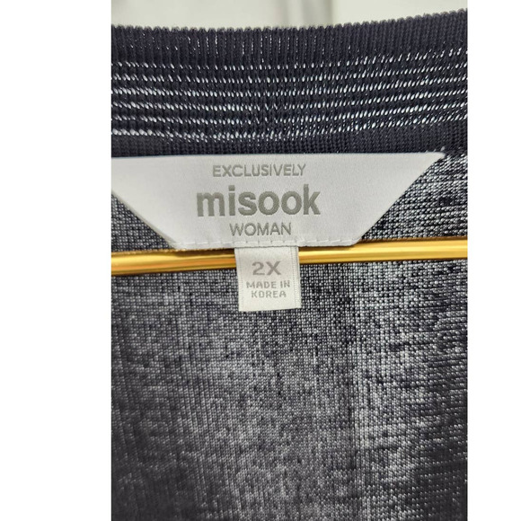 Exclusively Misook Woman 2x Classic Black Long‎ Line Open Front Cardigan 2X - Picture 7 of 8